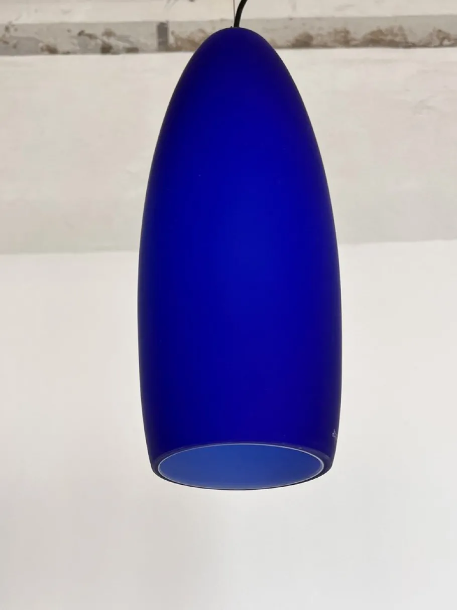 New Pamono Italian Pendant Lamp Set in Murano Frosted Glass by De Majo Murano, 1970s, Set of 3