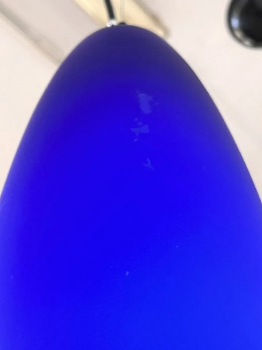 New Pamono Italian Pendant Lamp Set in Murano Frosted Glass by De Majo Murano, 1970s, Set of 3