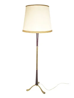 Best Pamono Italian Purple Wood and Brass Floor Lamp from Arredoluce, 1940s