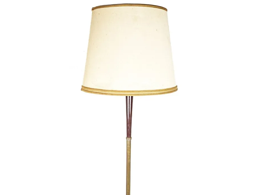 Best Pamono Italian Purple Wood and Brass Floor Lamp from Arredoluce, 1940s