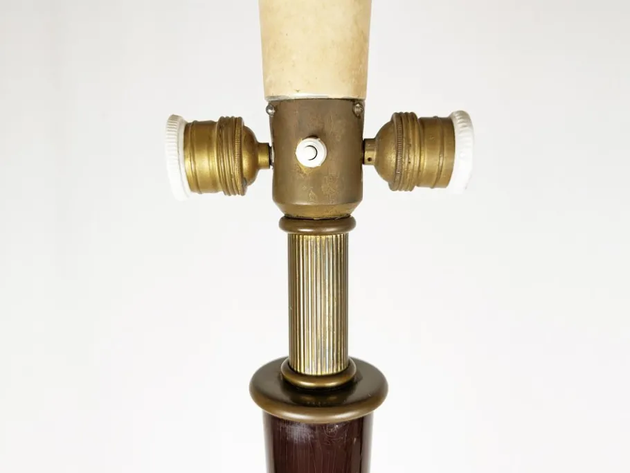 Best Pamono Italian Purple Wood and Brass Floor Lamp from Arredoluce, 1940s