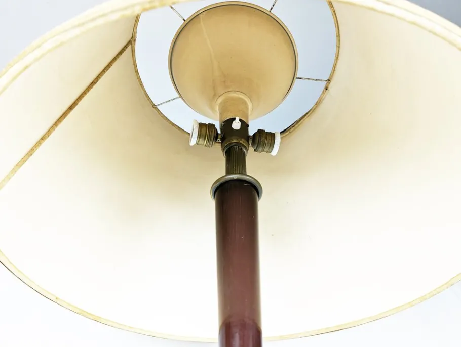 Best Pamono Italian Purple Wood and Brass Floor Lamp from Arredoluce, 1940s