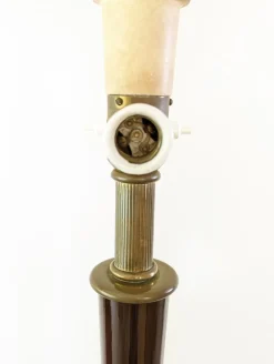 Best Pamono Italian Purple Wood and Brass Floor Lamp from Arredoluce, 1940s