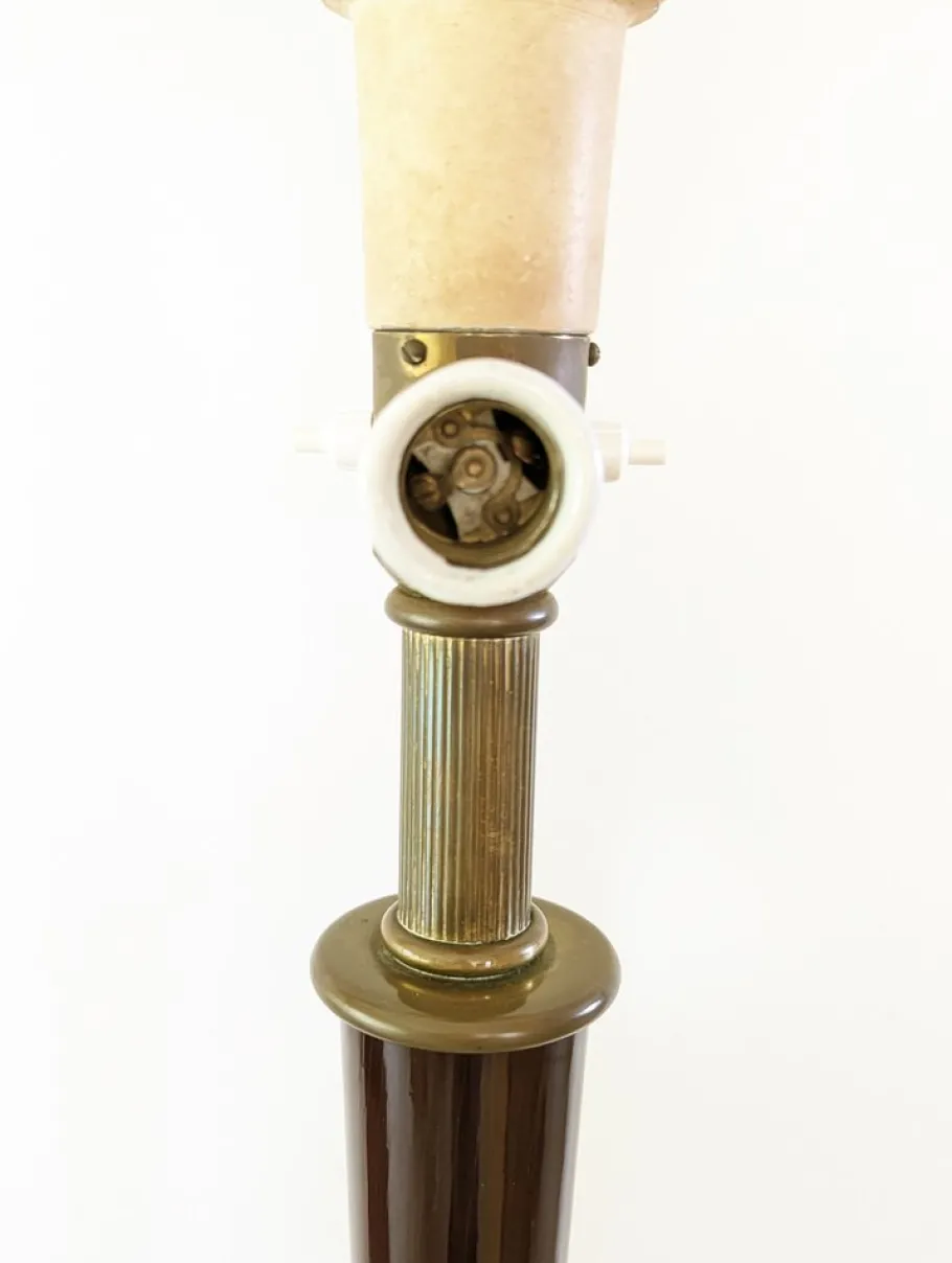 Best Pamono Italian Purple Wood and Brass Floor Lamp from Arredoluce, 1940s