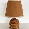 Hot Pamono Italian Rattan Table Lamp with Brass Details from Vivai del Sud, 1970s