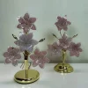 Online Pamono Italian Regency Pink Flower Murano Glass Table Lamps, 1980s, Set of 2