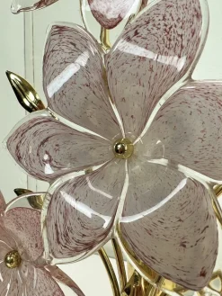 Online Pamono Italian Regency Pink Flower Murano Glass Table Lamps, 1980s, Set of 2