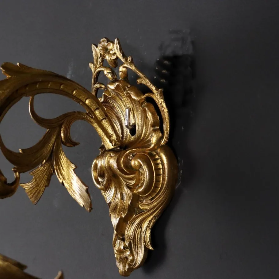 Best Pamono Italian Rococo Bronze Wall Lights, Set of 2