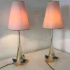 New Pamono Italian Romantic Murano Glass Table Lamps, 1980s, Set of 2