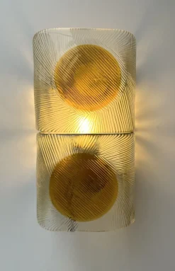 Discount Pamono Italian Sconces in Murano Glass from Mazzega, 1970s, Set of 2