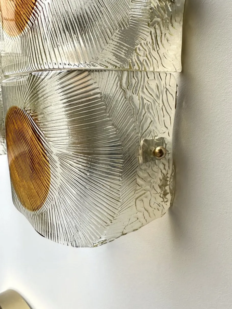 Discount Pamono Italian Sconces in Murano Glass from Mazzega, 1970s, Set of 2
