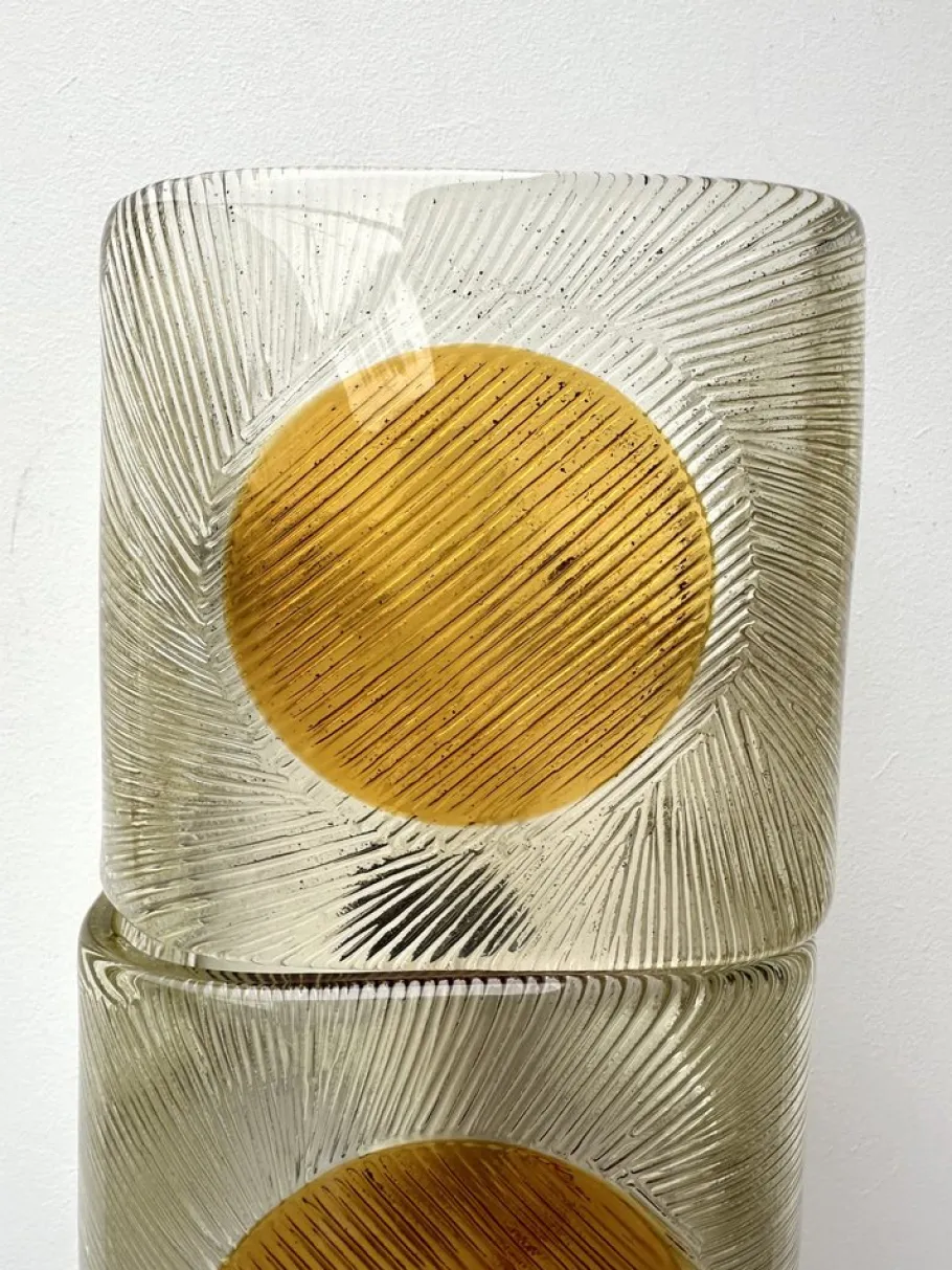 Discount Pamono Italian Sconces in Murano Glass from Mazzega, 1970s, Set of 2