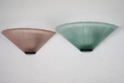 Hot Pamono Italian Sconces in Thick Pink and Green Murano Glass by De Majo, 1980s, Set of 2