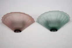Hot Pamono Italian Sconces in Thick Pink and Green Murano Glass by De Majo, 1980s, Set of 2