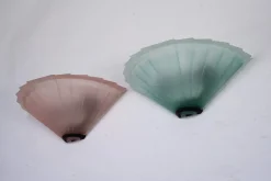 Hot Pamono Italian Sconces in Thick Pink and Green Murano Glass by De Majo, 1980s, Set of 2