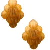 New Pamono Italian Shell Glass Sconces, 1980s, Set of 2