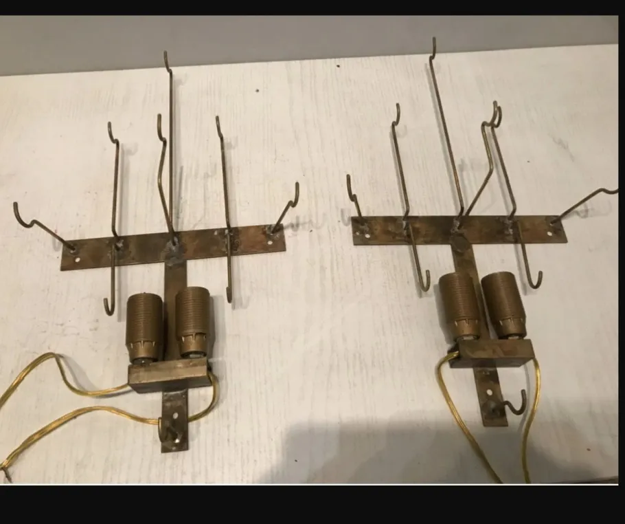 New Pamono Italian Shell Glass Sconces, 1980s, Set of 2