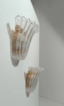 Hot Pamono Italian Shield Sconces in Murano Graniglia Glass, 1980s