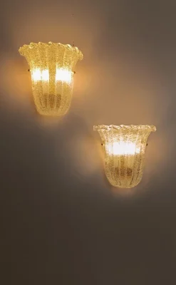 Hot Pamono Italian Shield Sconces in Murano Graniglia Glass, 1980s