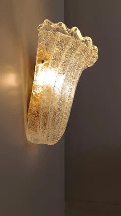 Hot Pamono Italian Shield Sconces in Murano Graniglia Glass, 1980s