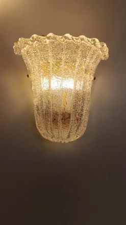 Hot Pamono Italian Shield Sconces in Murano Graniglia Glass, 1980s