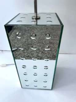 Best Pamono Italian Silver Optical Murano Glass Lamps by Roberto Giulio Rida, 2010s, Set of 2