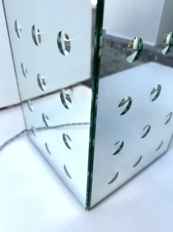 Best Pamono Italian Silver Optical Murano Glass Lamps by Roberto Giulio Rida, 2010s, Set of 2