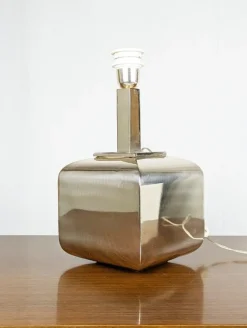 Pamono Italian Silver Plated Metal Lamp by Nella Longari, 1970s