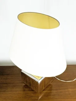 Pamono Italian Silver Plated Metal Lamp by Nella Longari, 1970s