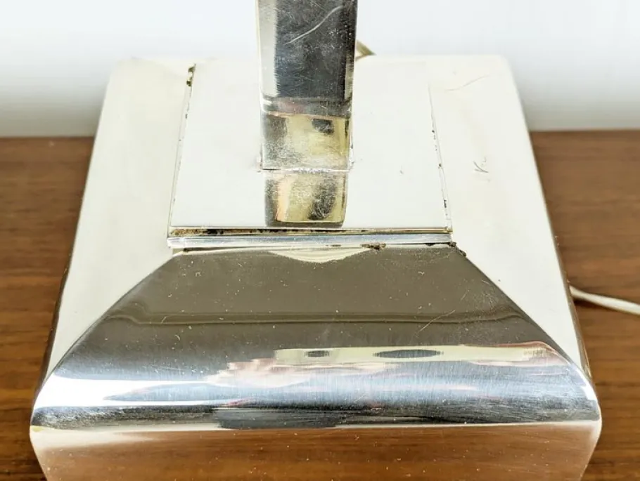 Pamono Italian Silver Plated Metal Lamp by Nella Longari, 1970s