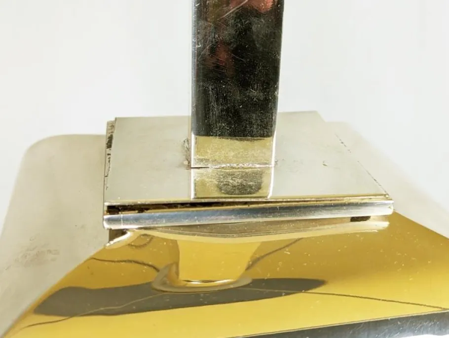 Pamono Italian Silver Plated Metal Lamp by Nella Longari, 1970s