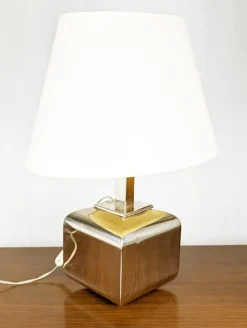 Pamono Italian Silver Plated Metal Lamp by Nella Longari, 1970s