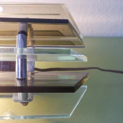 Best Pamono Italian Smoked & Clear Glass Sconces in Style of Veca, 1970s, Set of 2