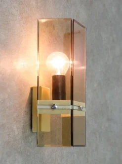 Sale Pamono Italian Smoked Acrylic Glass Sconce from Guzzini, 1970s