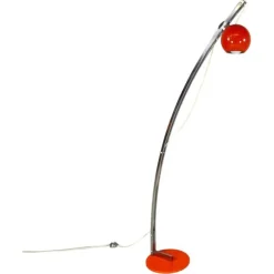 Discount Pamono Italian Space Age Adjustable Floor Lamp in Metal and Orange Metal, 1970s