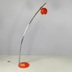Discount Pamono Italian Space Age Adjustable Floor Lamp in Metal and Orange Metal, 1970s