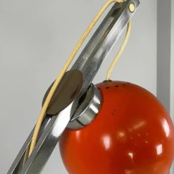 Discount Pamono Italian Space Age Adjustable Floor Lamp in Metal and Orange Metal, 1970s