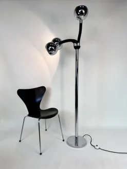 Online Pamono Italian Space Age Chromed 3-Light Floor Lamp with Adjustable Arms, 1960s