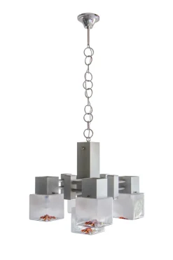 Discount Pamono Italian Space Age Cubic Chandelier by Gaetano Sciolari for Mazzega, 1970s