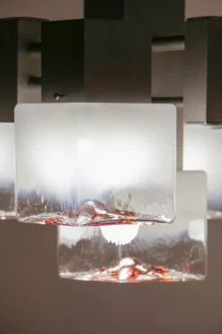 Discount Pamono Italian Space Age Cubic Chandelier by Gaetano Sciolari for Mazzega, 1970s