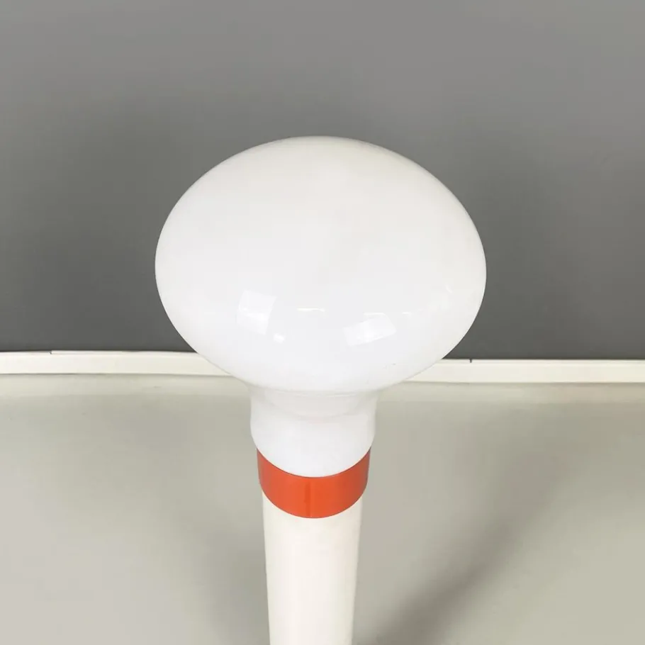 Clearance Pamono Italian Space Age Floor Lamp in Orange and White Metal with Opaline Glass, 1970s