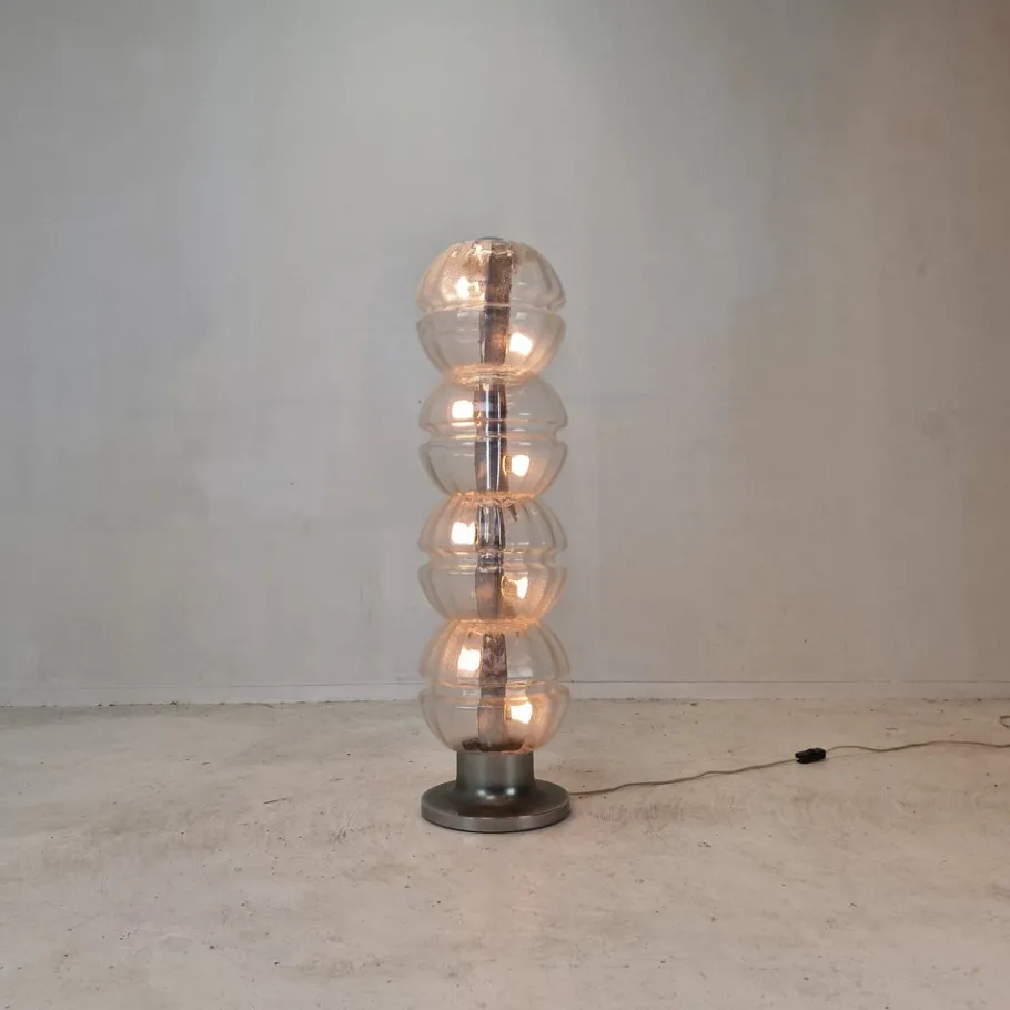 Best Pamono Italian Space Age Glass Floor Lamp, 1980s