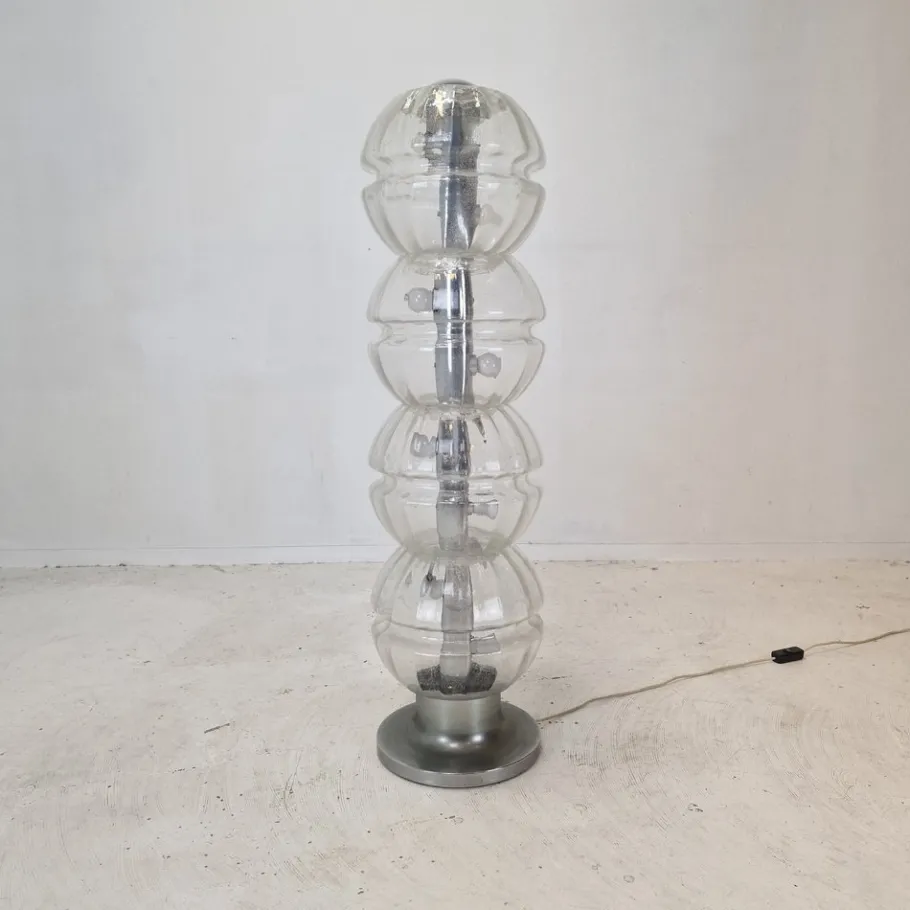 Best Pamono Italian Space Age Glass Floor Lamp, 1980s