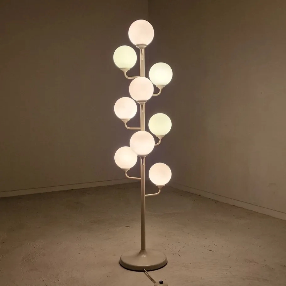 Clearance Pamono Italian Space Age Glass Floor Lamp from Kaiser Idell / Kaiser Leuchten, 1980s