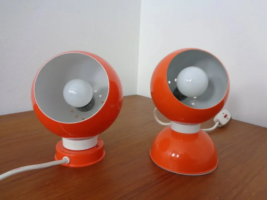 Best Pamono Italian Space Age Metal Internal Magnet Table Lamps by Reggiani, 1960s, Set of 2