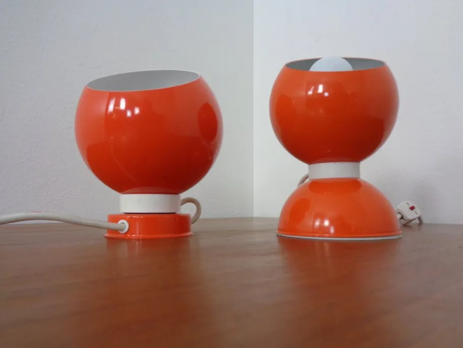 Best Pamono Italian Space Age Metal Internal Magnet Table Lamps by Reggiani, 1960s, Set of 2