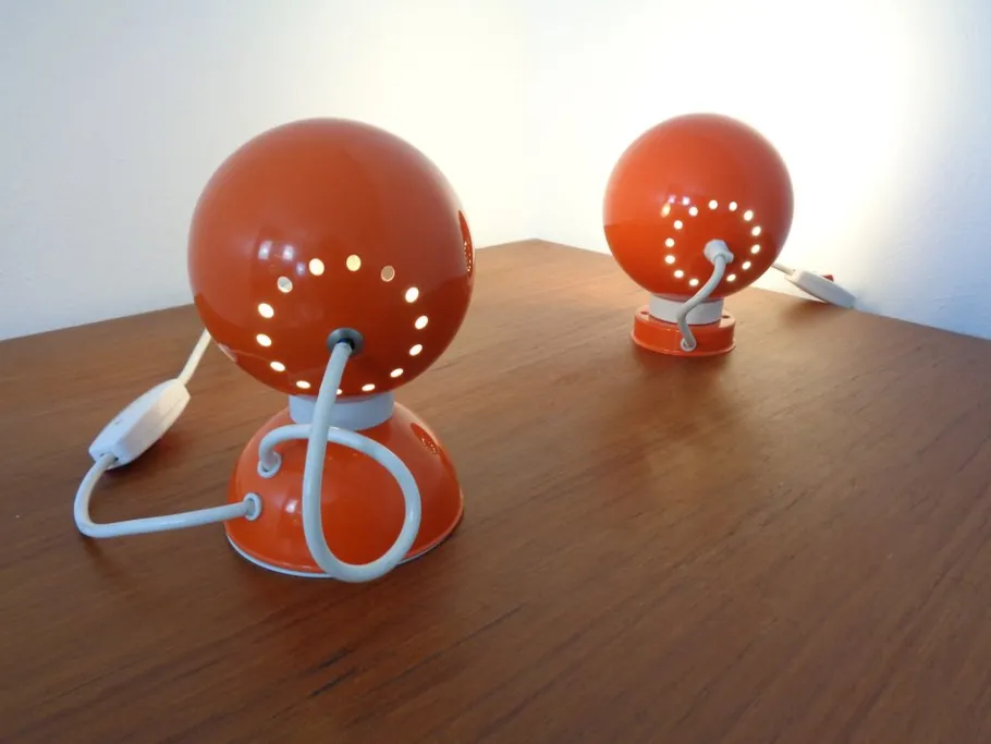 Best Pamono Italian Space Age Metal Internal Magnet Table Lamps by Reggiani, 1960s, Set of 2
