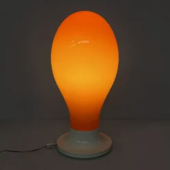 Online Pamono Italian Space Age Round Base Orange Glass Table Lamp, 1960s