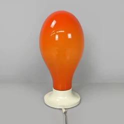 Online Pamono Italian Space Age Round Base Orange Glass Table Lamp, 1960s