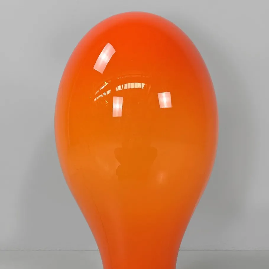Online Pamono Italian Space Age Round Base Orange Glass Table Lamp, 1960s